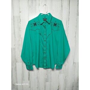 White Horse Women's Large Western Pearl Snap Shirt